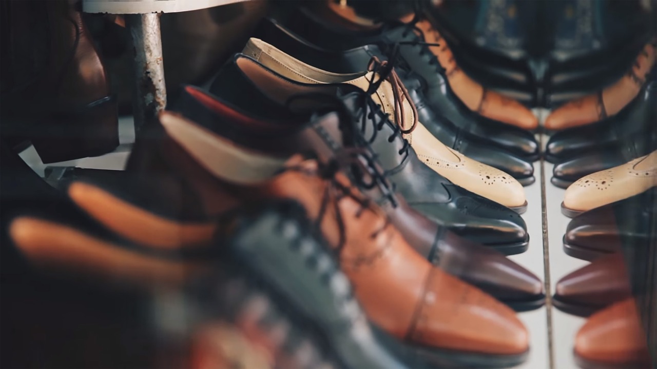 shoe store shelves sneakers